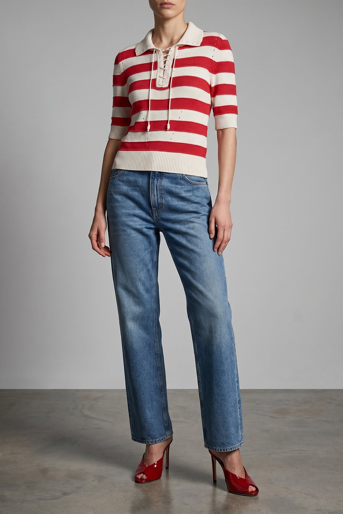 korea nordic blue cotton denim jeans