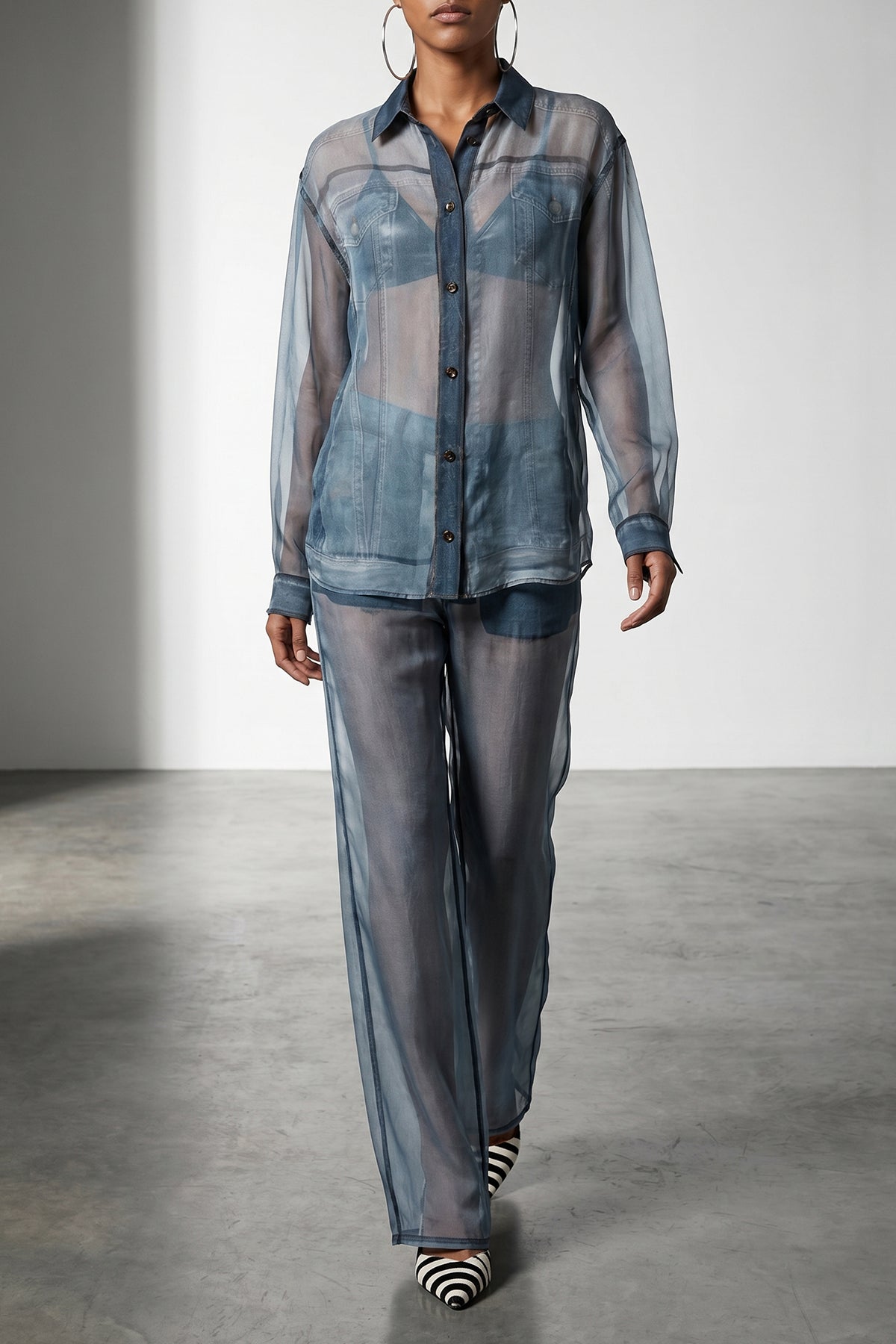 bonnie semi-transparent silk trousers