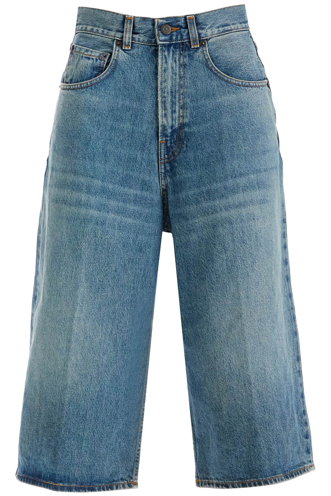 knee-length denim shorts for men