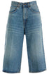 knee-length denim shorts for men