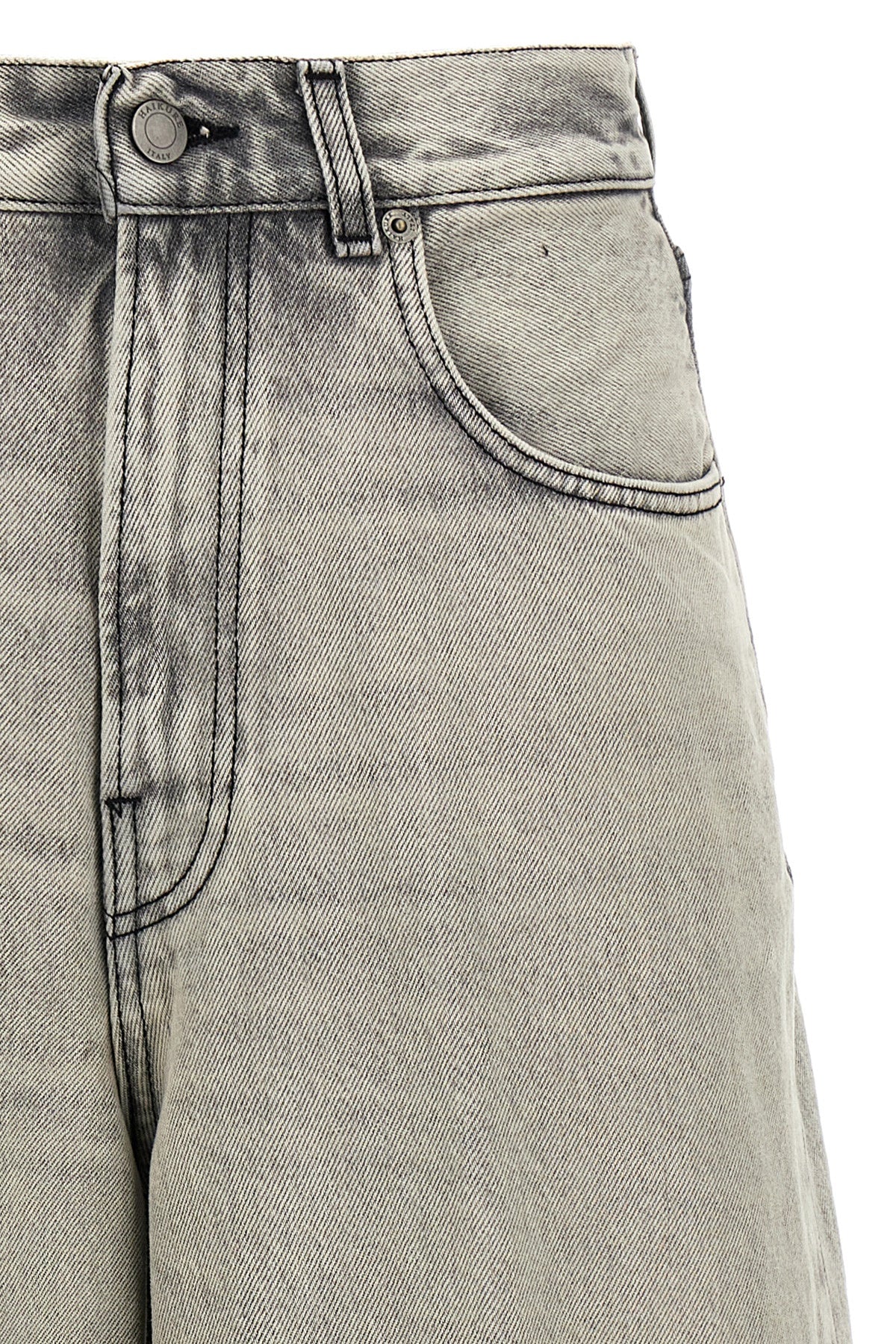 cropped cotton denim belle pearl grey jeans