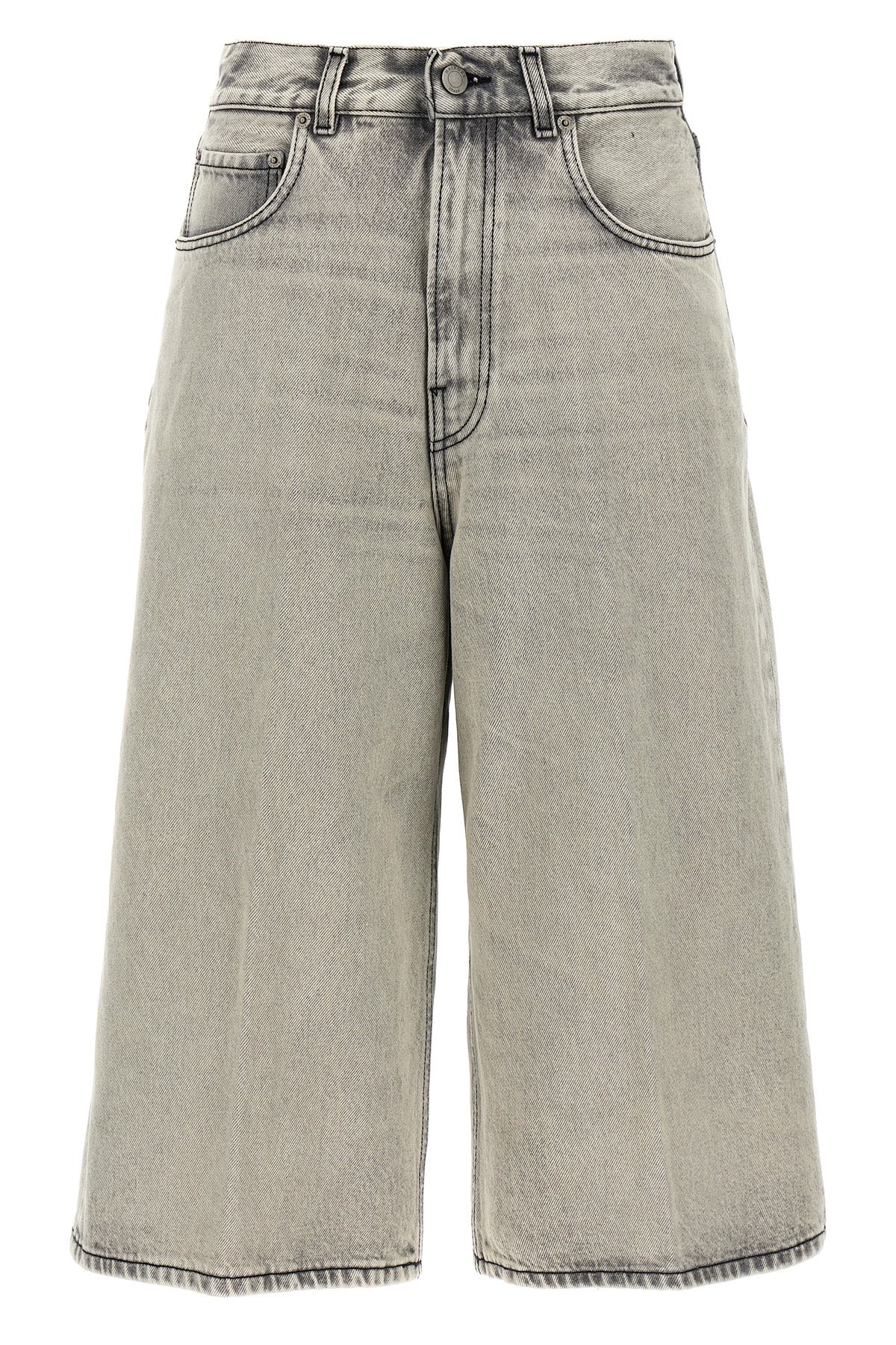 cropped cotton denim belle pearl grey jeans