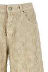 becky fur denim cotton denim bermuda shorts