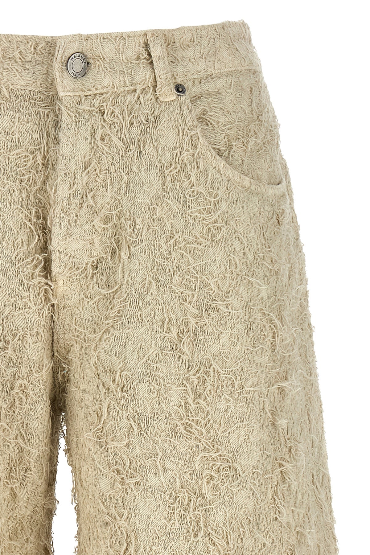 becky fur denim cotton denim bermuda shorts