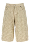 becky fur denim cotton denim bermuda shorts
