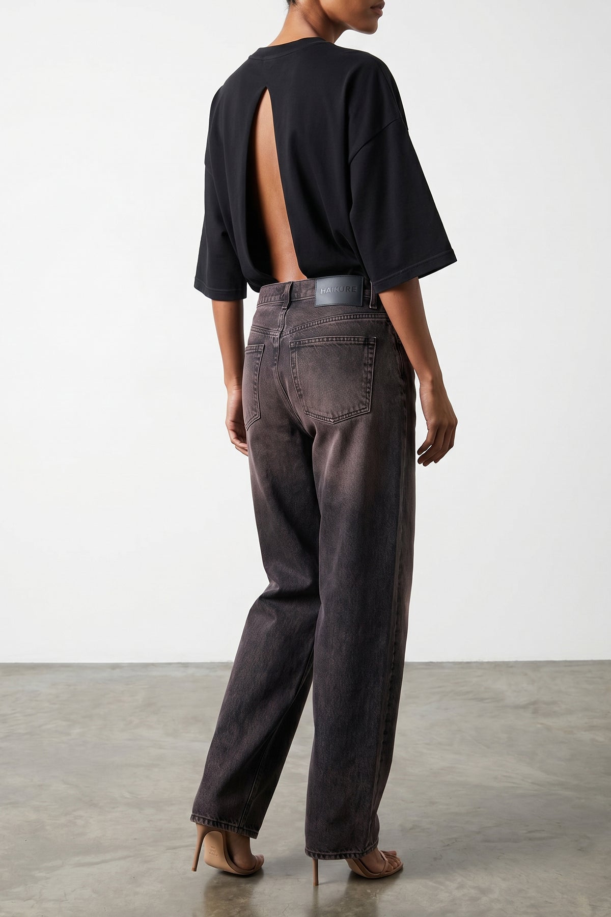 haikure bibi jeans redefine the volumes of everyday wardrobe through a curved