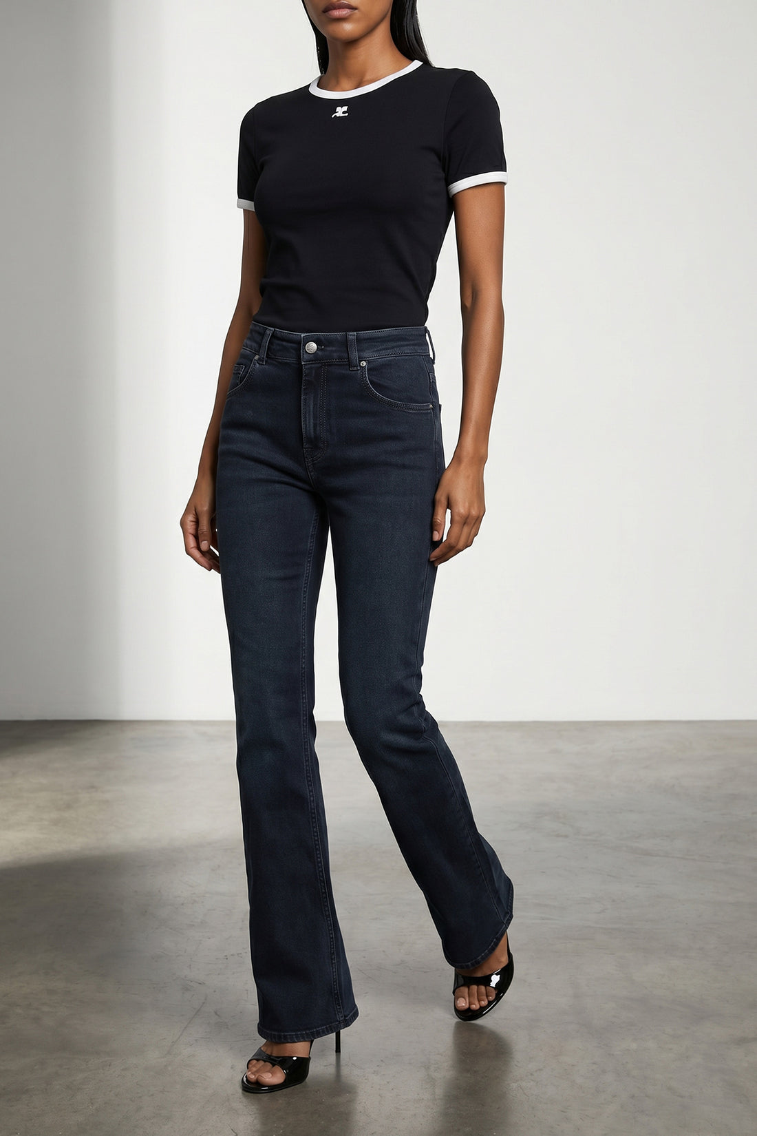 HAIKURE 25 vicky cotton denim jeans black moon wash