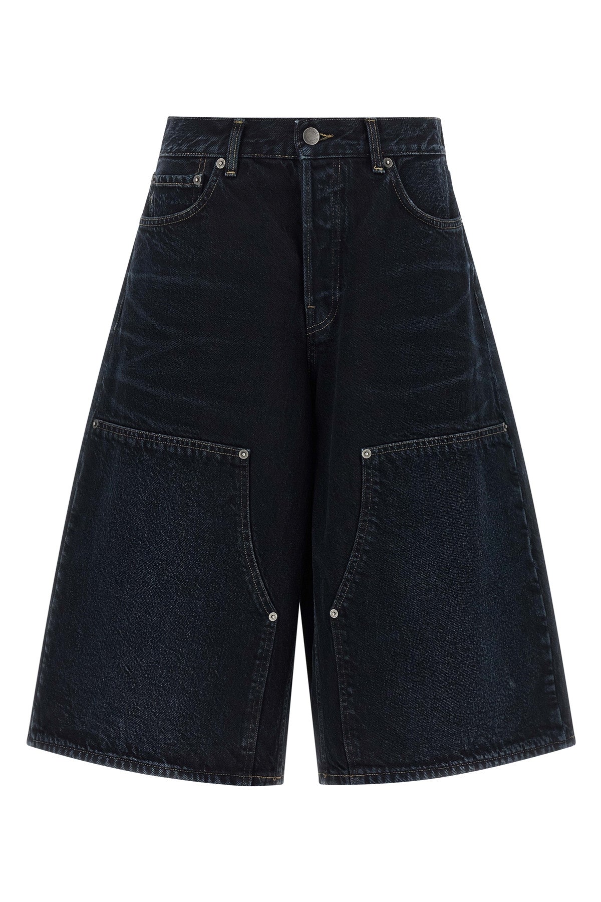 haikure legacy denim bermuda shorts redefine the volumes of the contemporary w