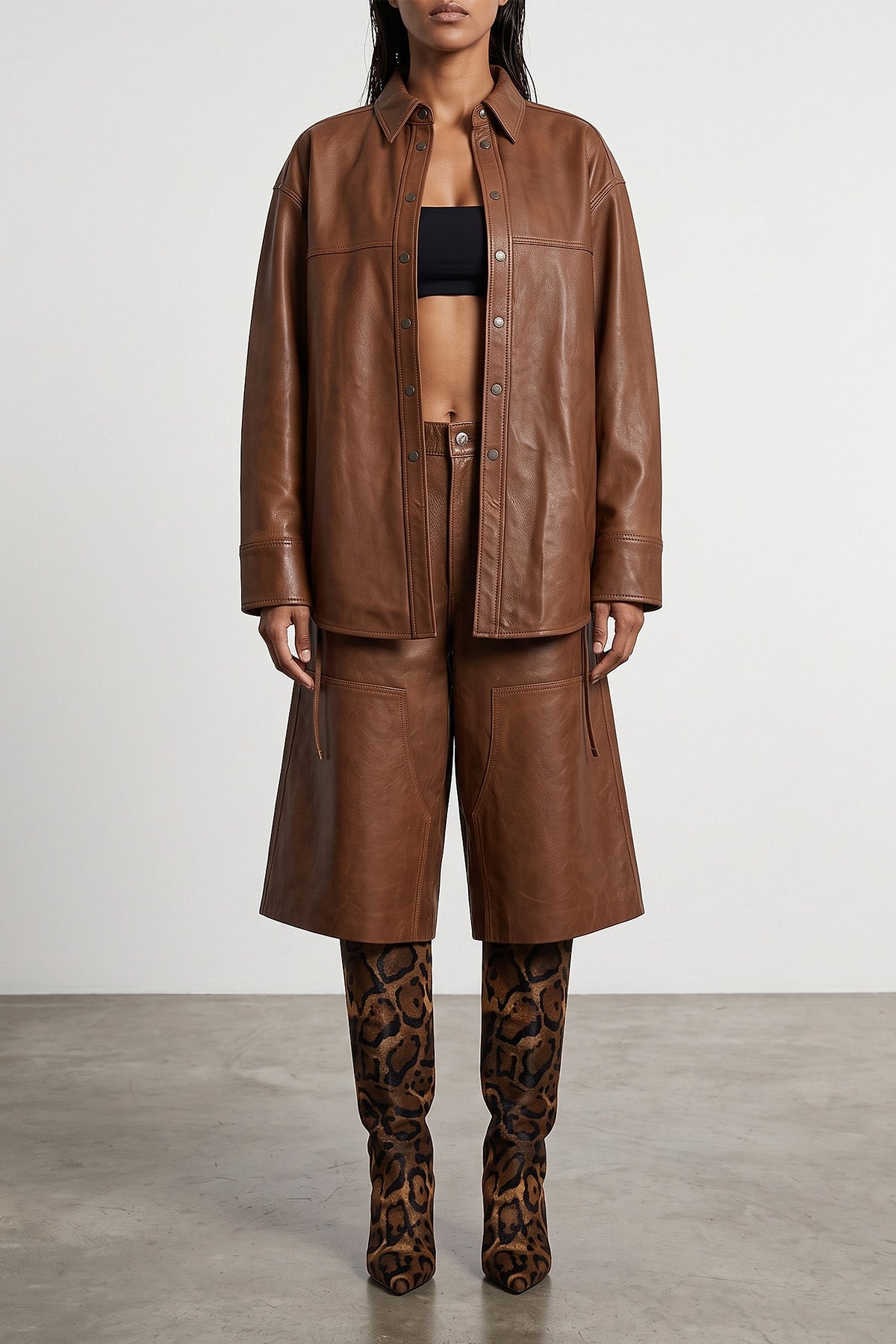 haikures leather legacy bermuda shorts redefine casual tailoring through a lo