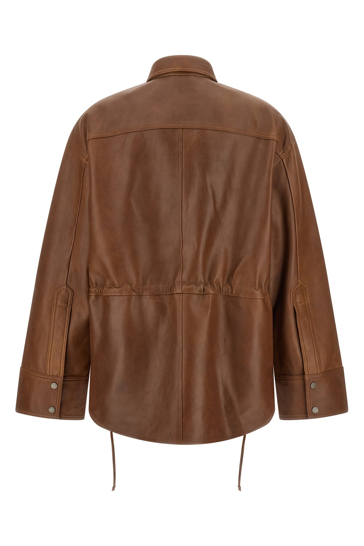 the victoria l silky leather overshirt by haikure redefines the volumes of the c