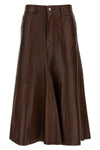 mid serenity leather nappa midi skirt
