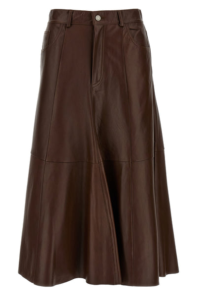 mid serenity leather nappa midi skirt