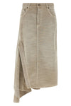 ann bull 44 midi skirt in used-effect garment-dyed cotton denim