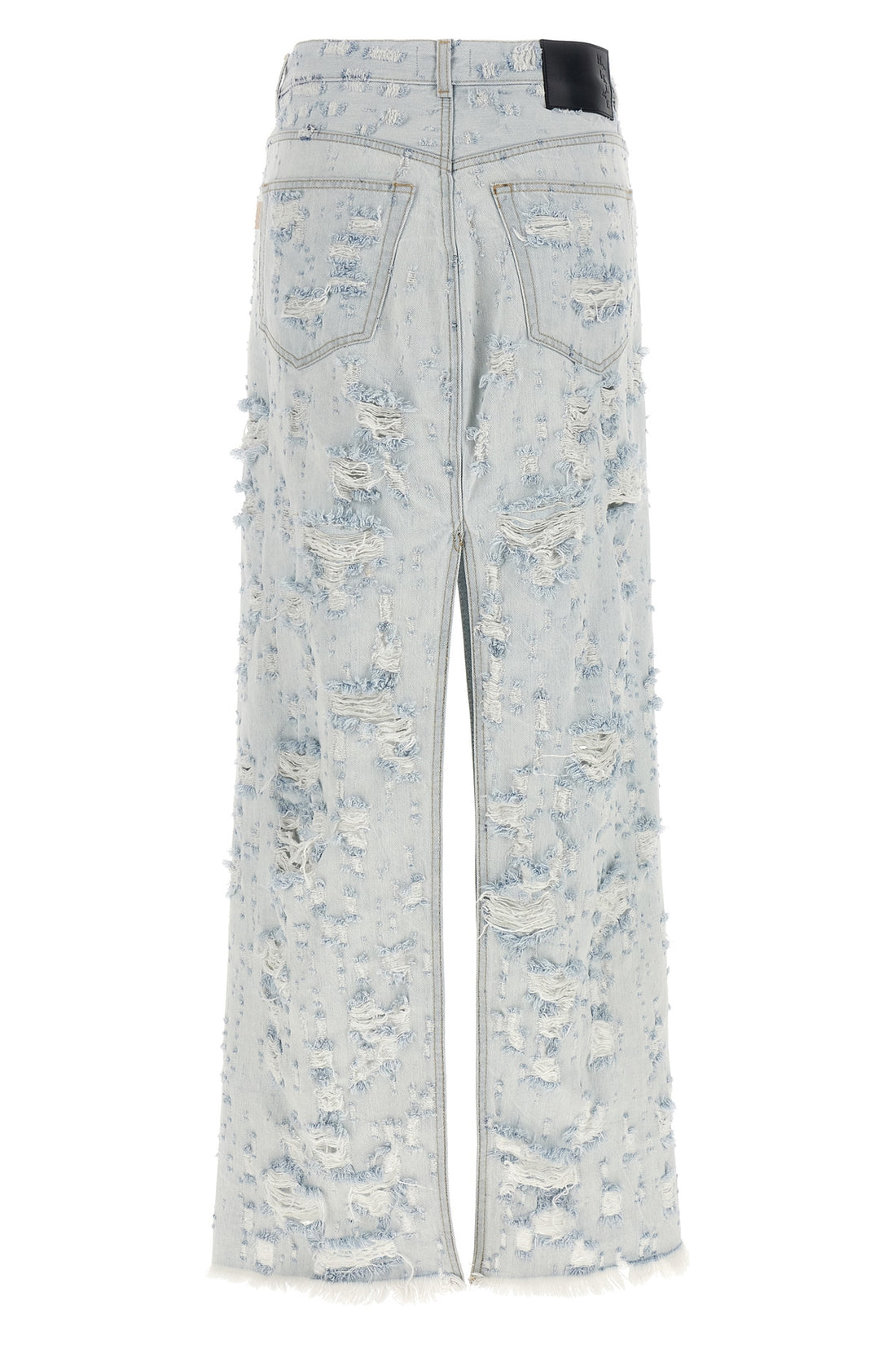 HAIKURE 29 gana long skirt in destroyed cotton denim