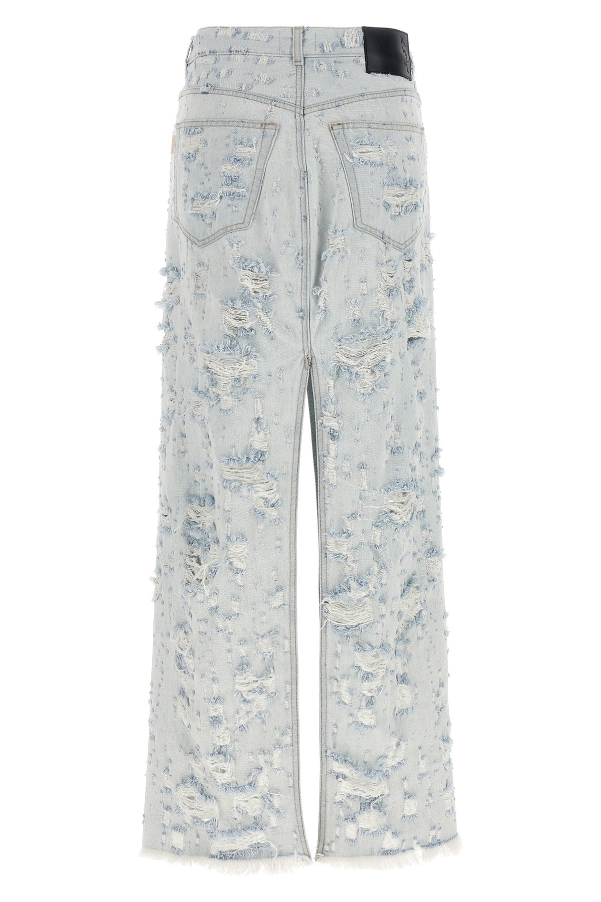 gana long skirt in destroyed cotton denim