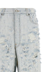 gana long skirt in destroyed cotton denim