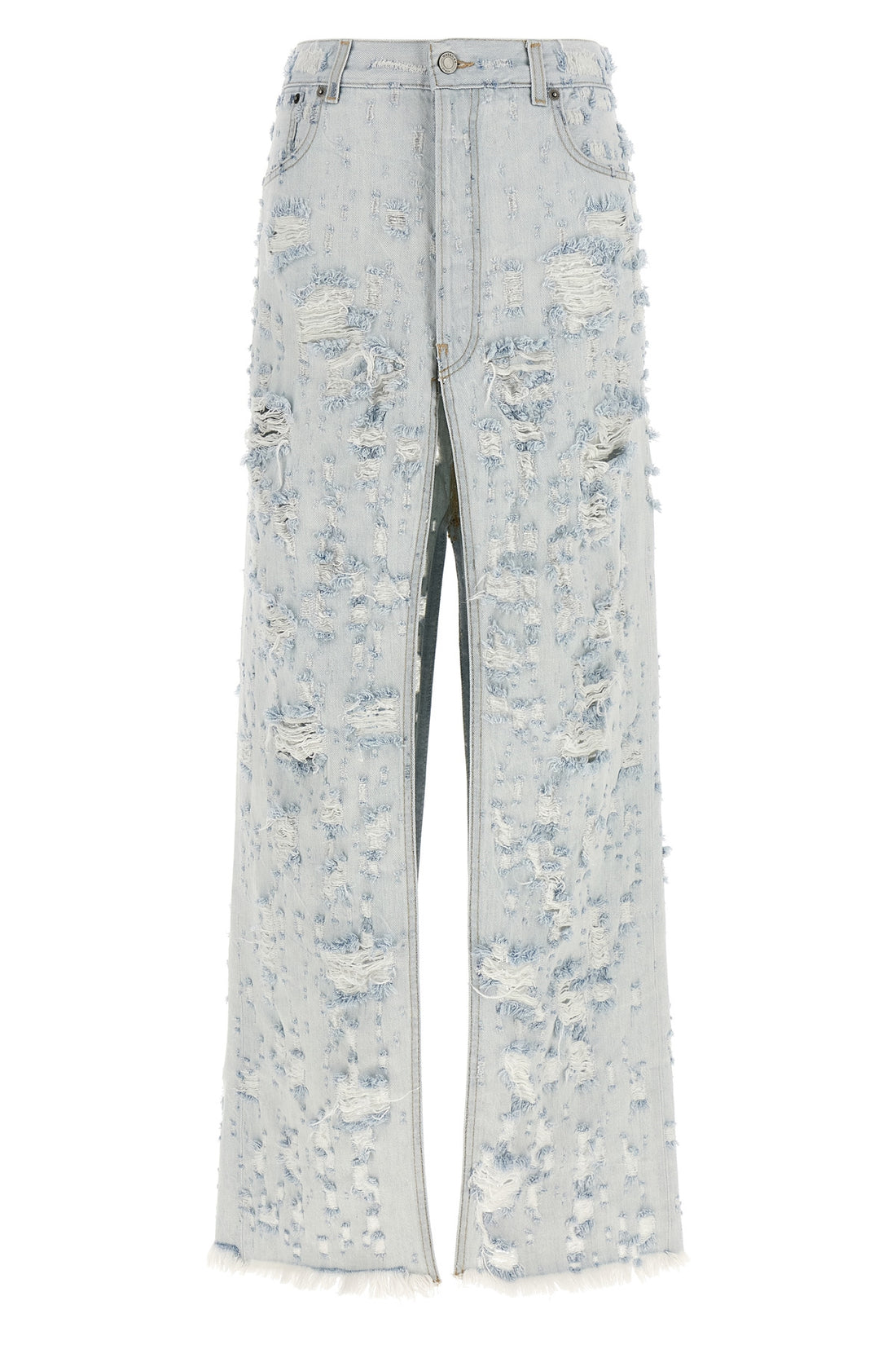 HAIKURE 29 gana long skirt in destroyed cotton denim