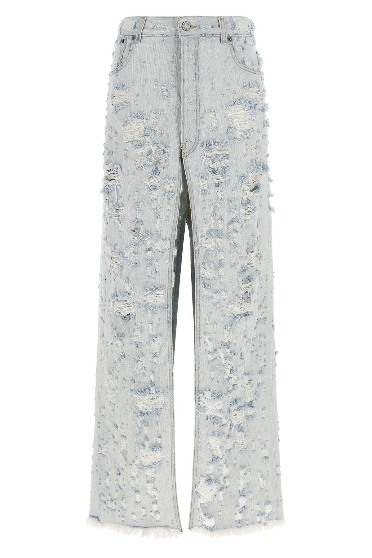 gana long skirt in destroyed cotton denim