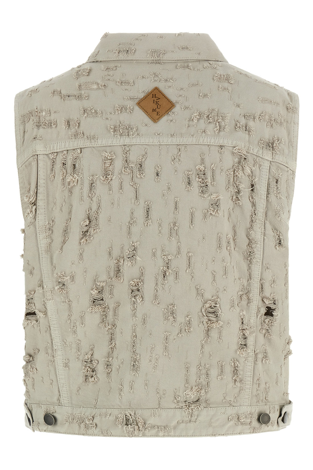 HAIKURE M used-effect ryder bull destroy cotton denim vest