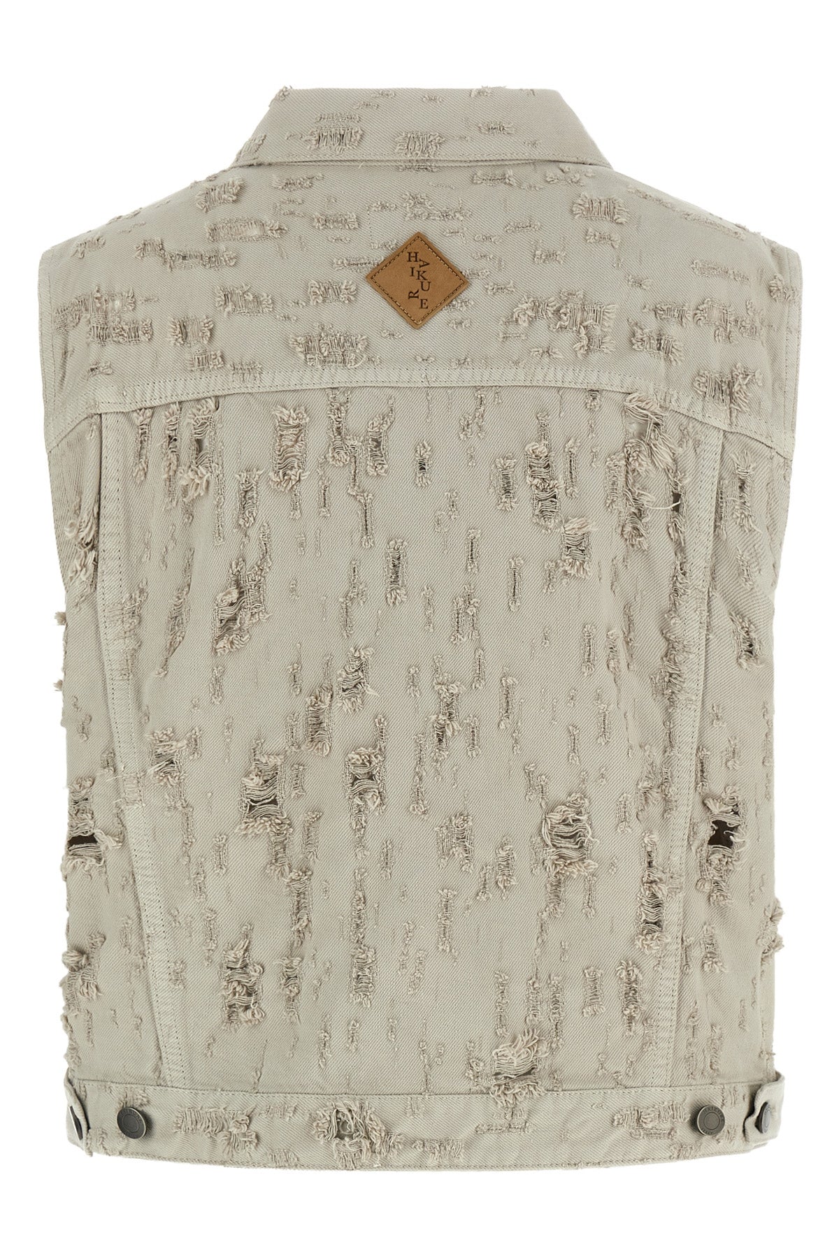used-effect ryder bull destroy cotton denim vest