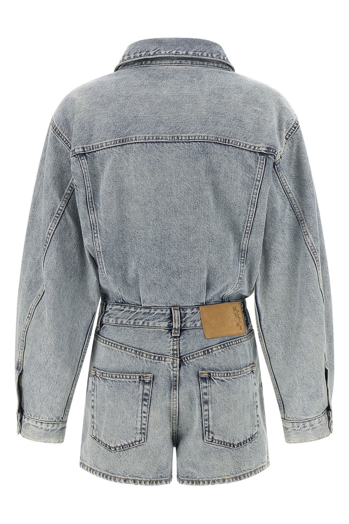 elle authentic lax short leg jumpsuit in cotton denim