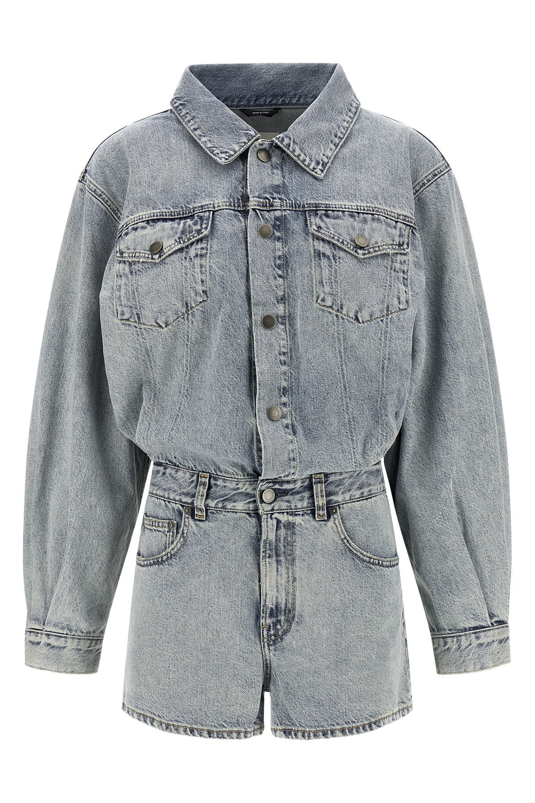 HAIKURE S elle authentic lax short leg jumpsuit in cotton denim
