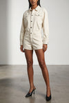 elle authentic lax short leg jumpsuit in cotton denim