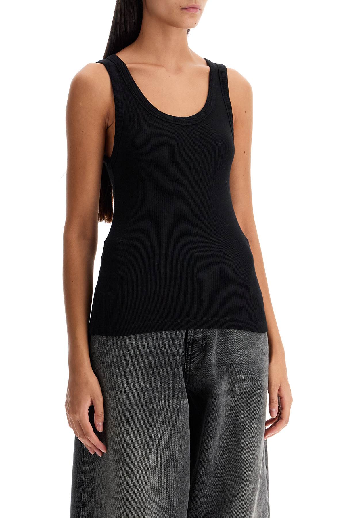 ribbed sleeveless top with