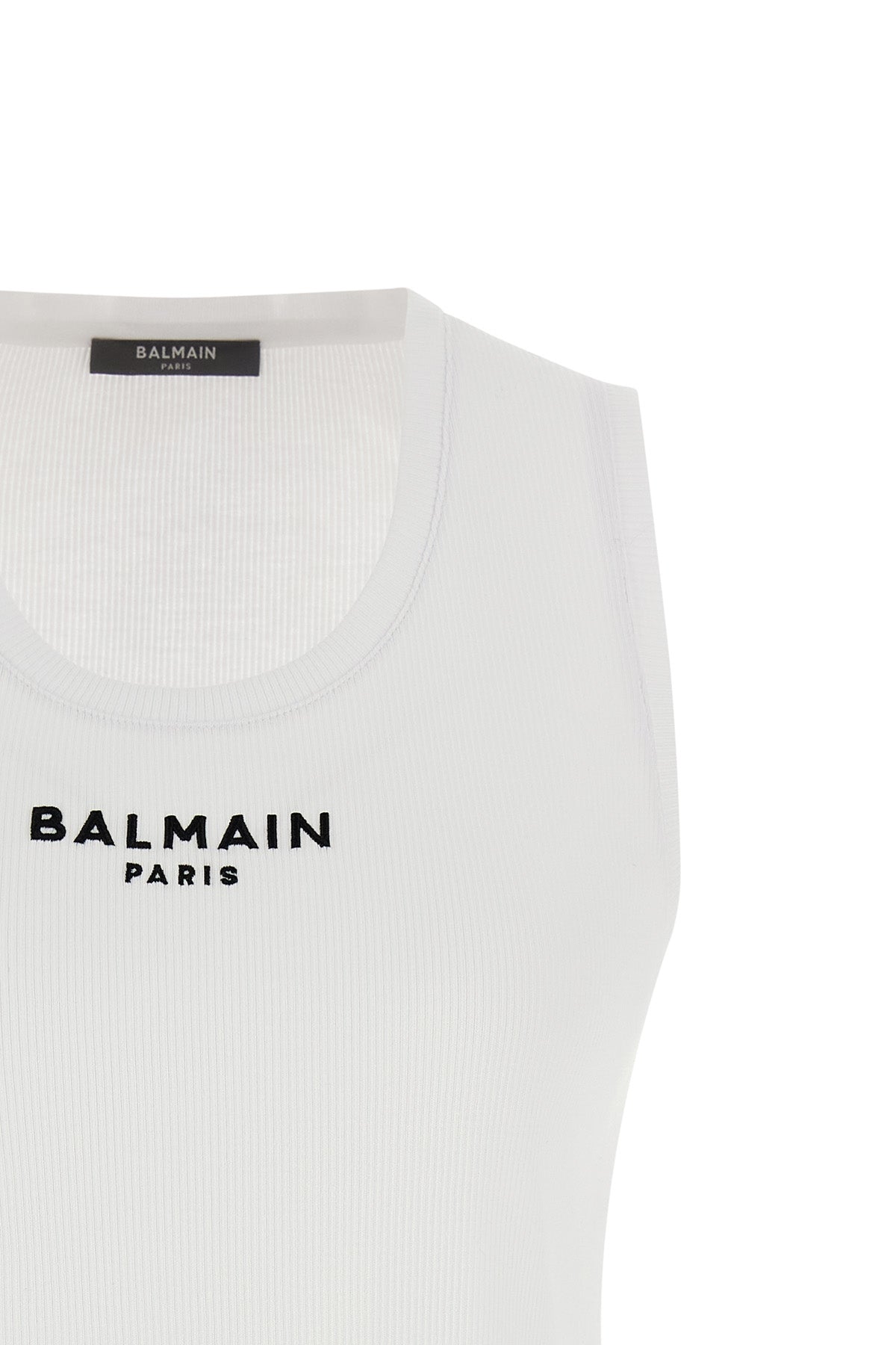 the balmain top defines contemporary luxury through an essential and rigorous co