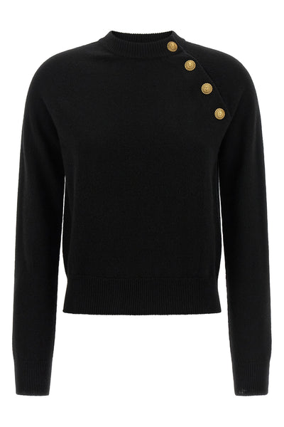 the balmain crew neck sweater sets a new standard in contemporary knitwear