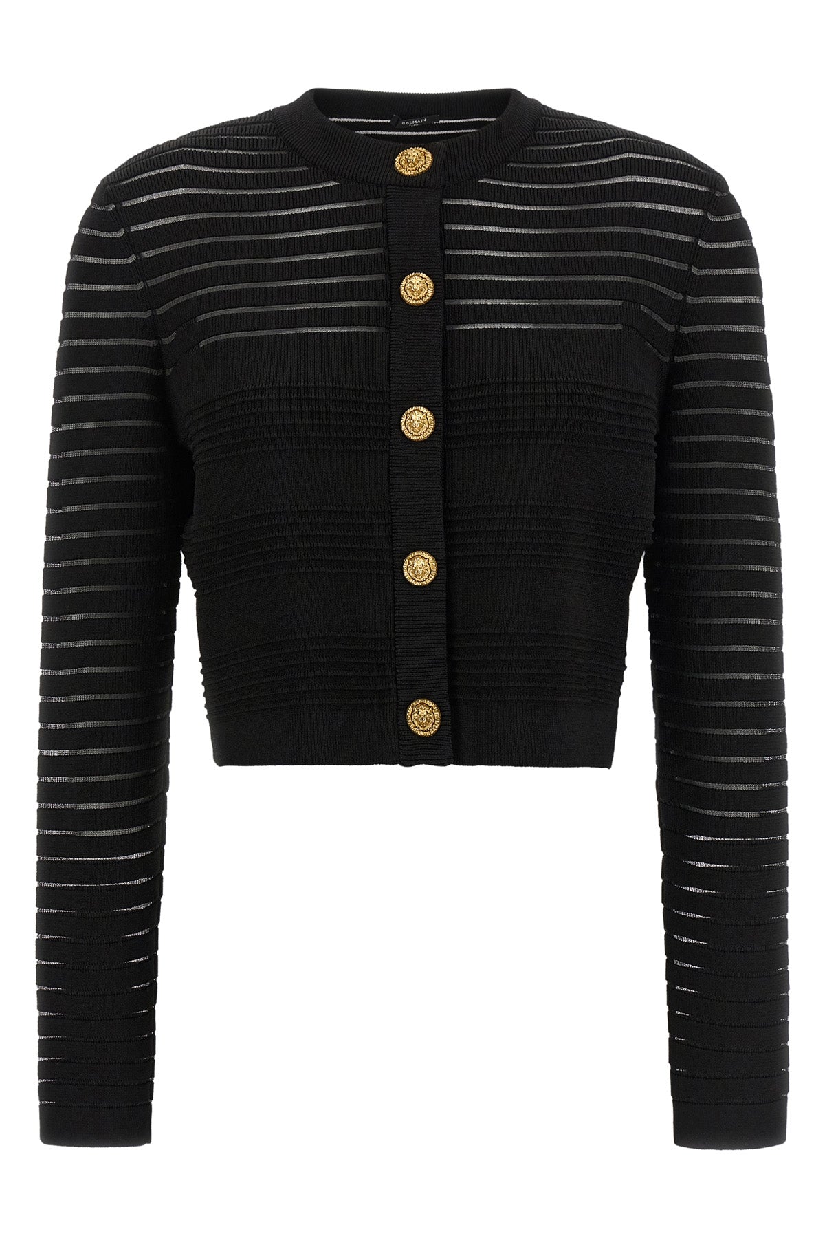the cardigan balmain defines a new concept of structured elegance