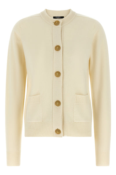 the balmain cardigan in cashmere and virgin wool blend sets a new standard in ta
