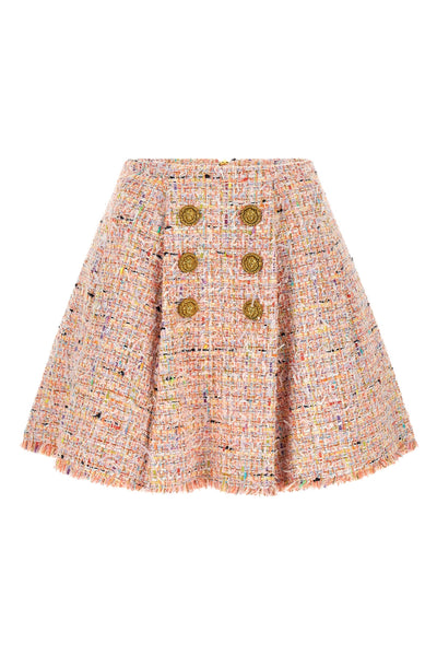 the flared skirt balmain skater redefines the codes of contemporary tailoring