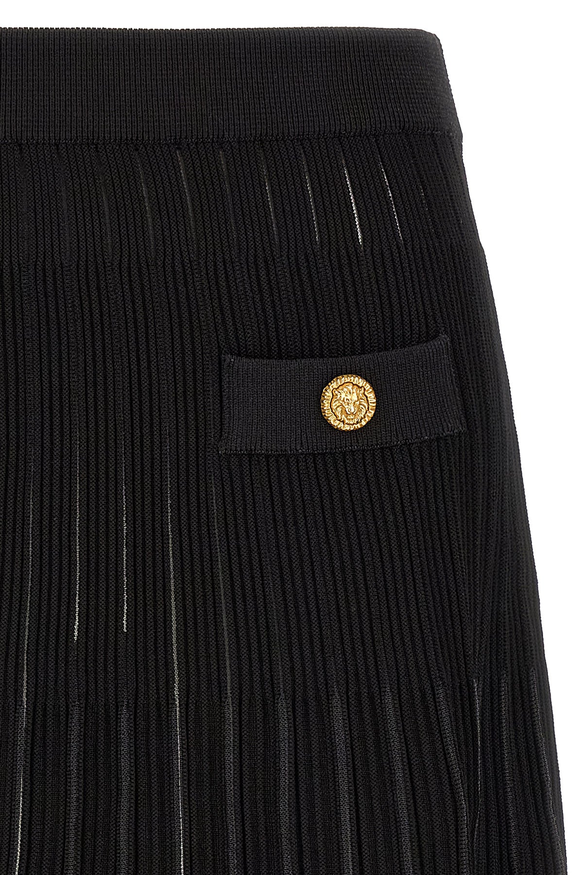 the balmain flared skirt in structured knit redefines the codes of contemporary