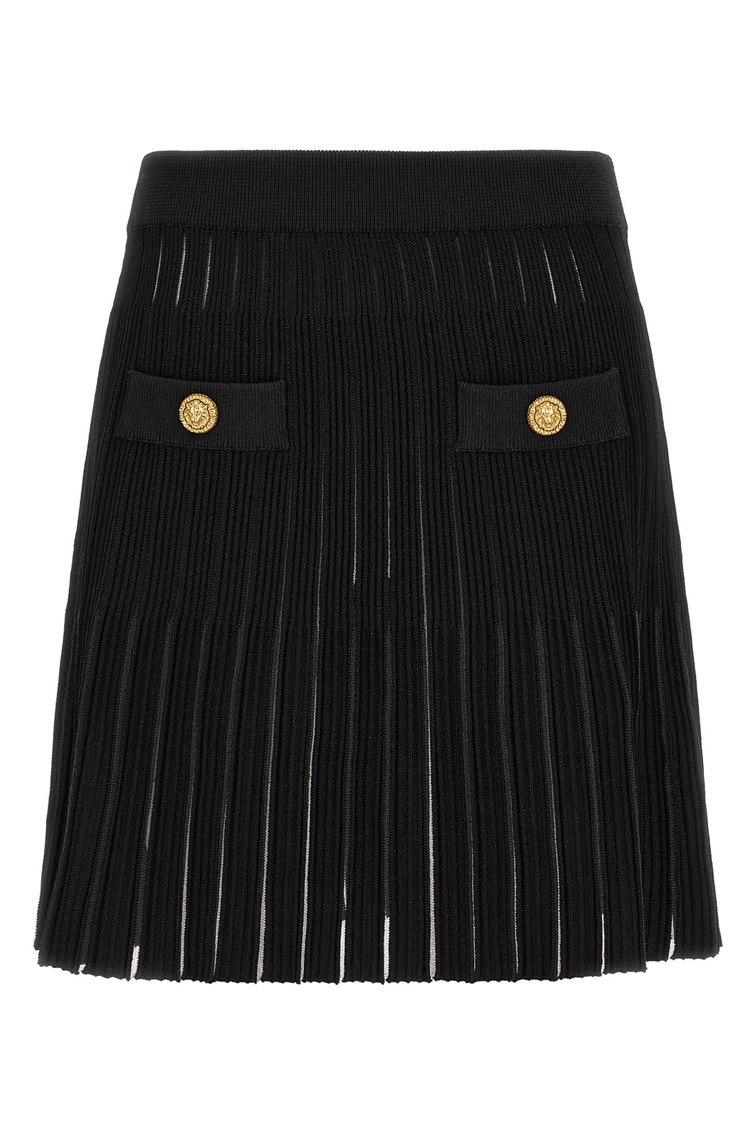 BALMAIN 34 the balmain flared skirt in structured knit redefines the codes of contemporary