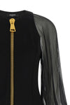 the balmain black mini dress redefines the codes of elegance through a sophistic