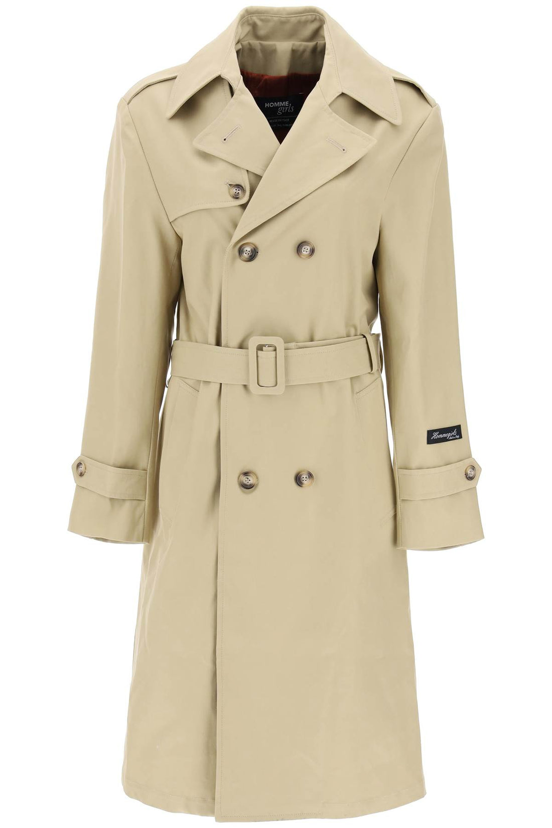 cotton double-breasted trench coat