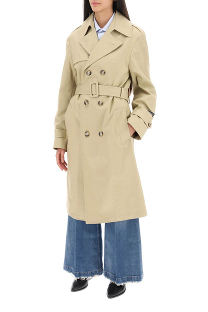 cotton double-breasted trench coat