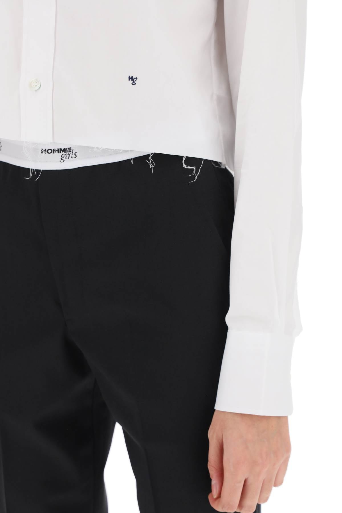 cotton twill cropped shirt