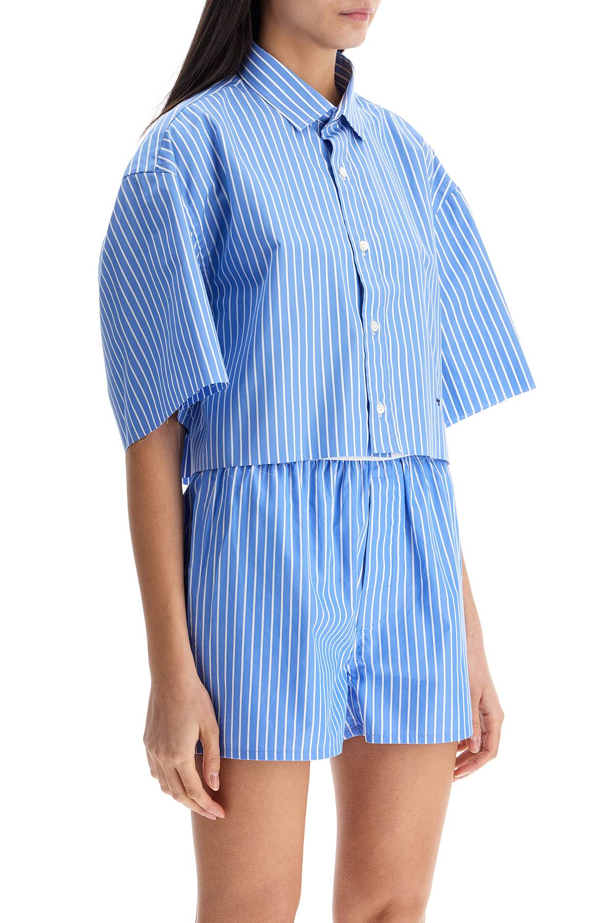 blue striped cotton shirt