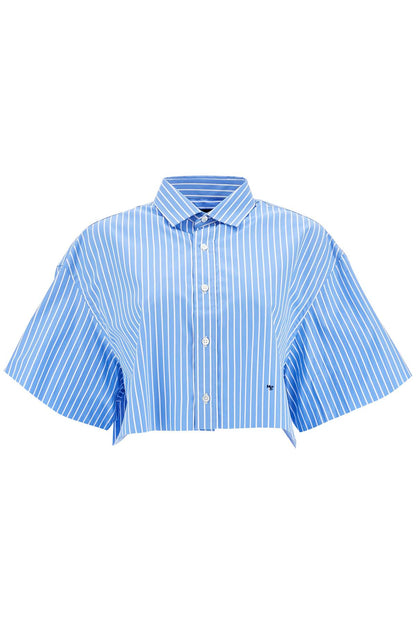 blue striped cotton shirt