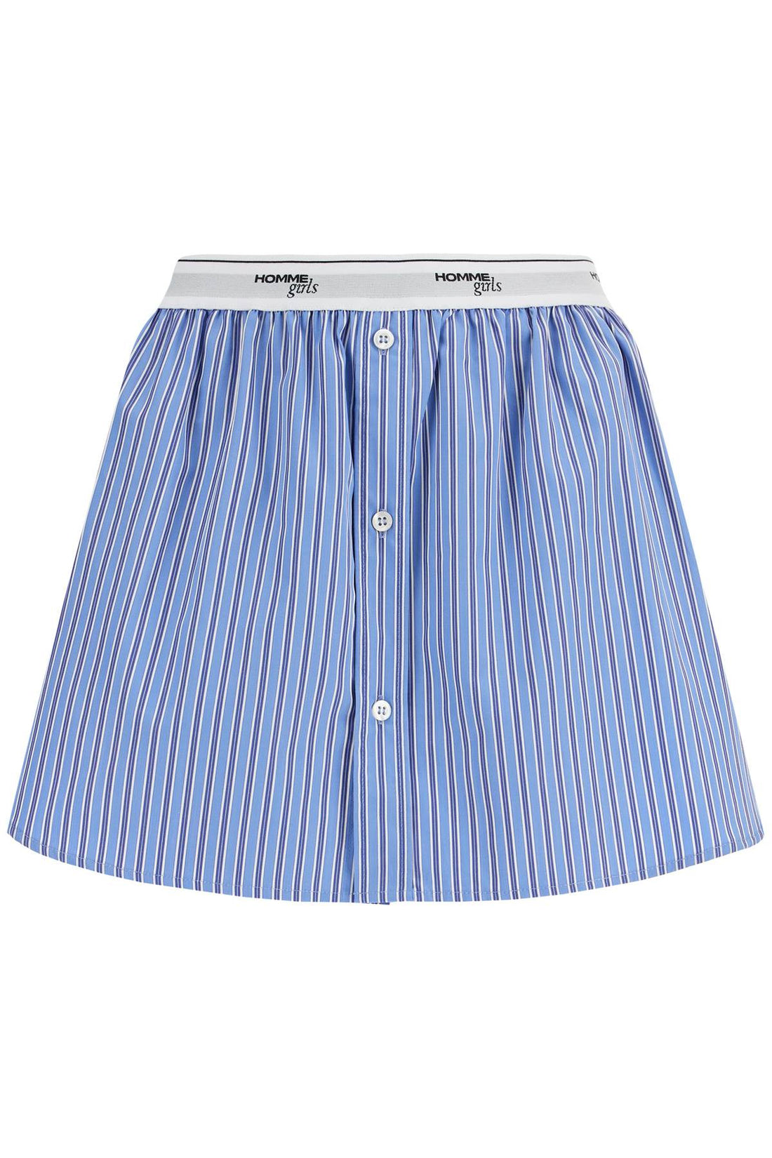 blue striped mini skirt