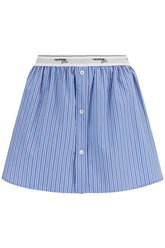 blue striped mini skirt