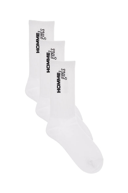 3 pairs of white cotton slim fit breathable socks