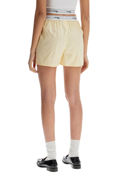 high-waisted pale yellow cotton boxer