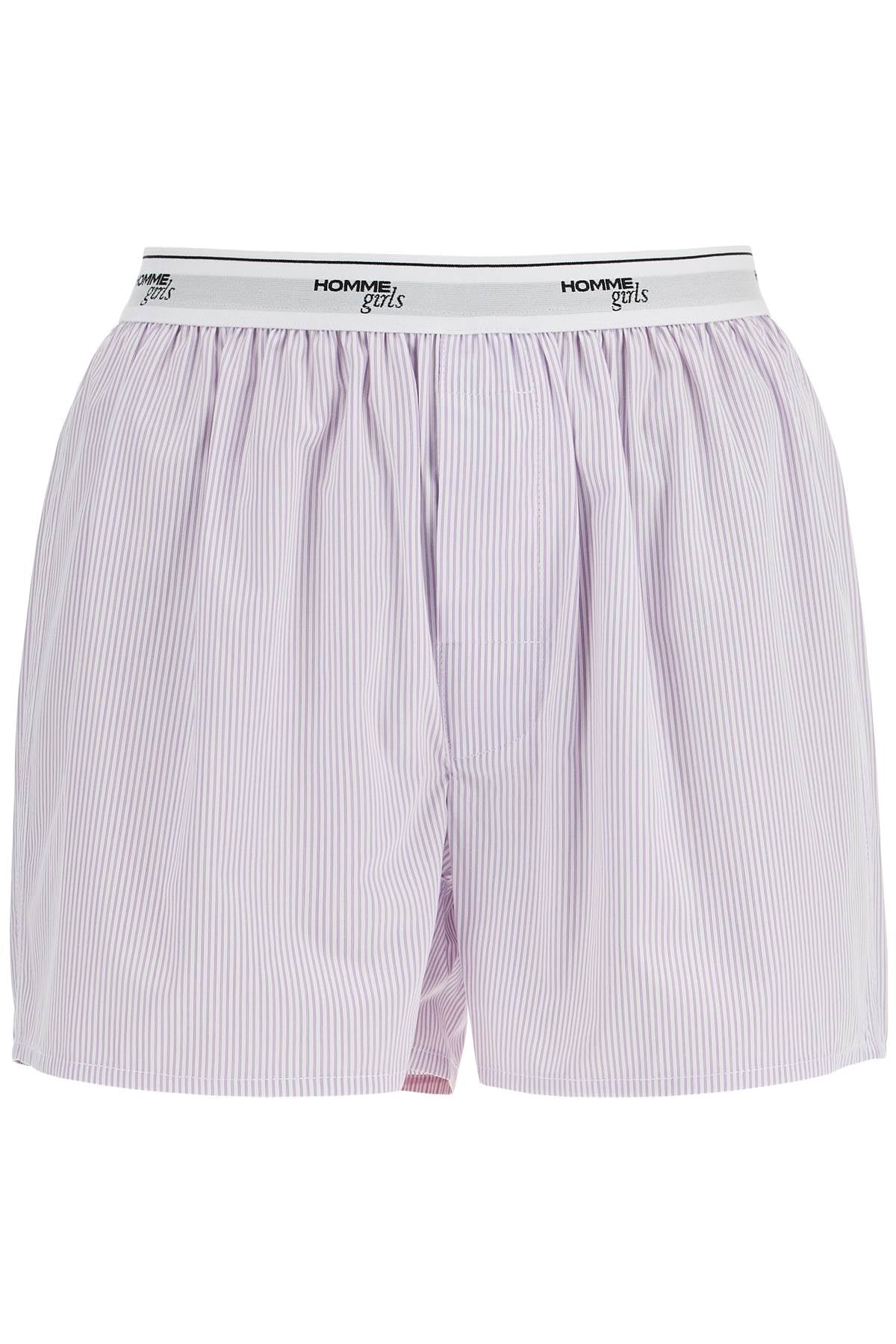 high-waisted lavender striped boxer