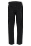 balmain jeans in washed black cotton denim