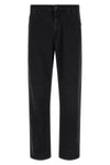 balmain jeans in washed black cotton denim