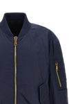 the balmain bomber jacket defines a relaxed silhouette through wide volumes and