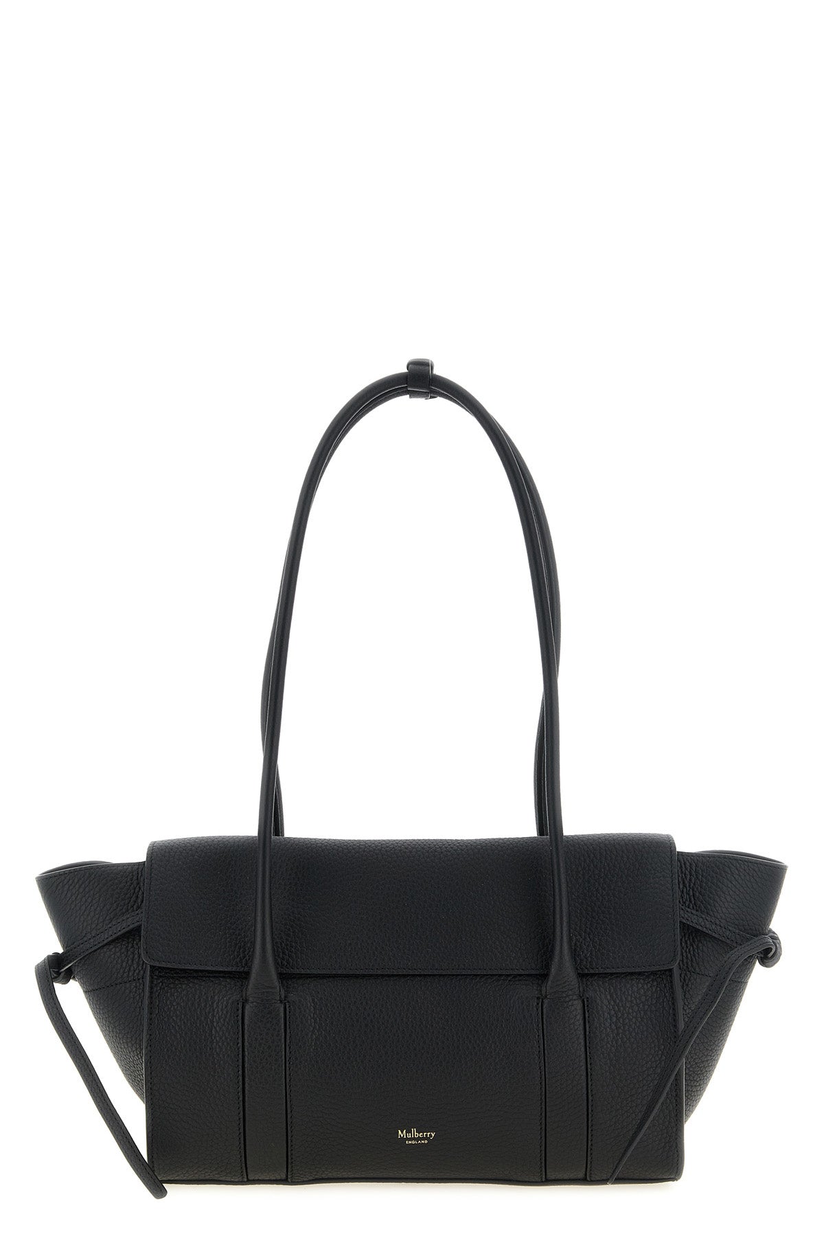 the mulberry soft bayswater small shoulder bag in black hammered calf leather